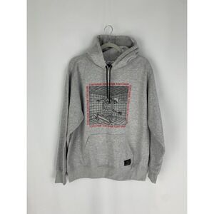 Tony Hawk Mens Skull Paint Pullover Fleece Hoodie Size Large Grey Skeleton